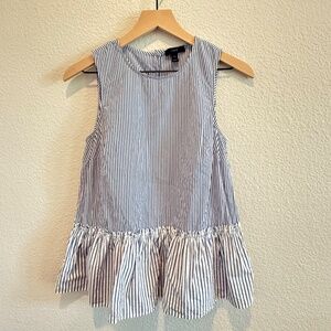 J.Crew Striped Peplum Sleeveless Top Size XS